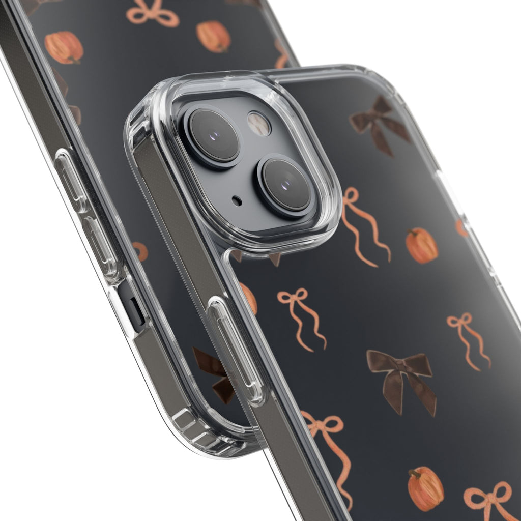 Pumpkin and Bow Fall- Clear Phone Case