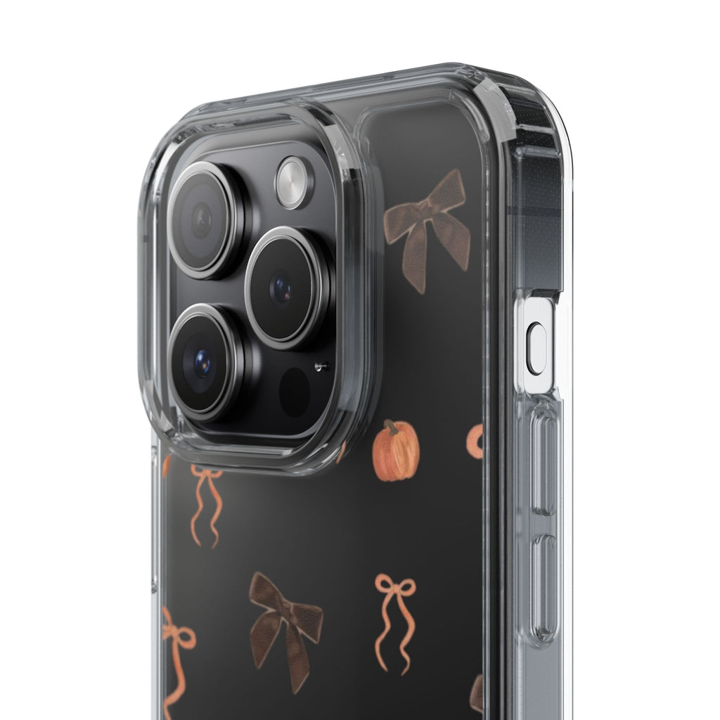 Pumpkin and Bow Fall- Clear Phone Case