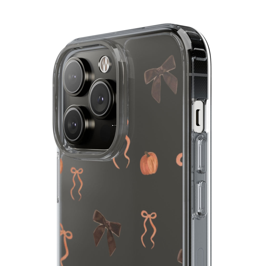Pumpkin and Bow Fall- Clear Phone Case