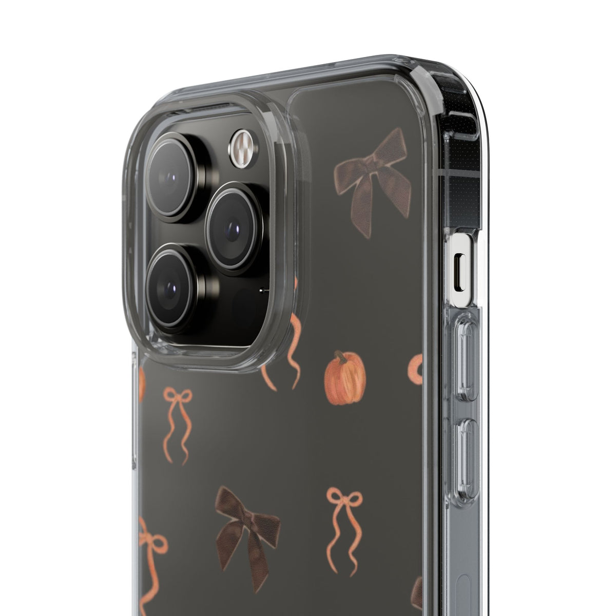Pumpkin and Bow Fall- Clear Phone Case