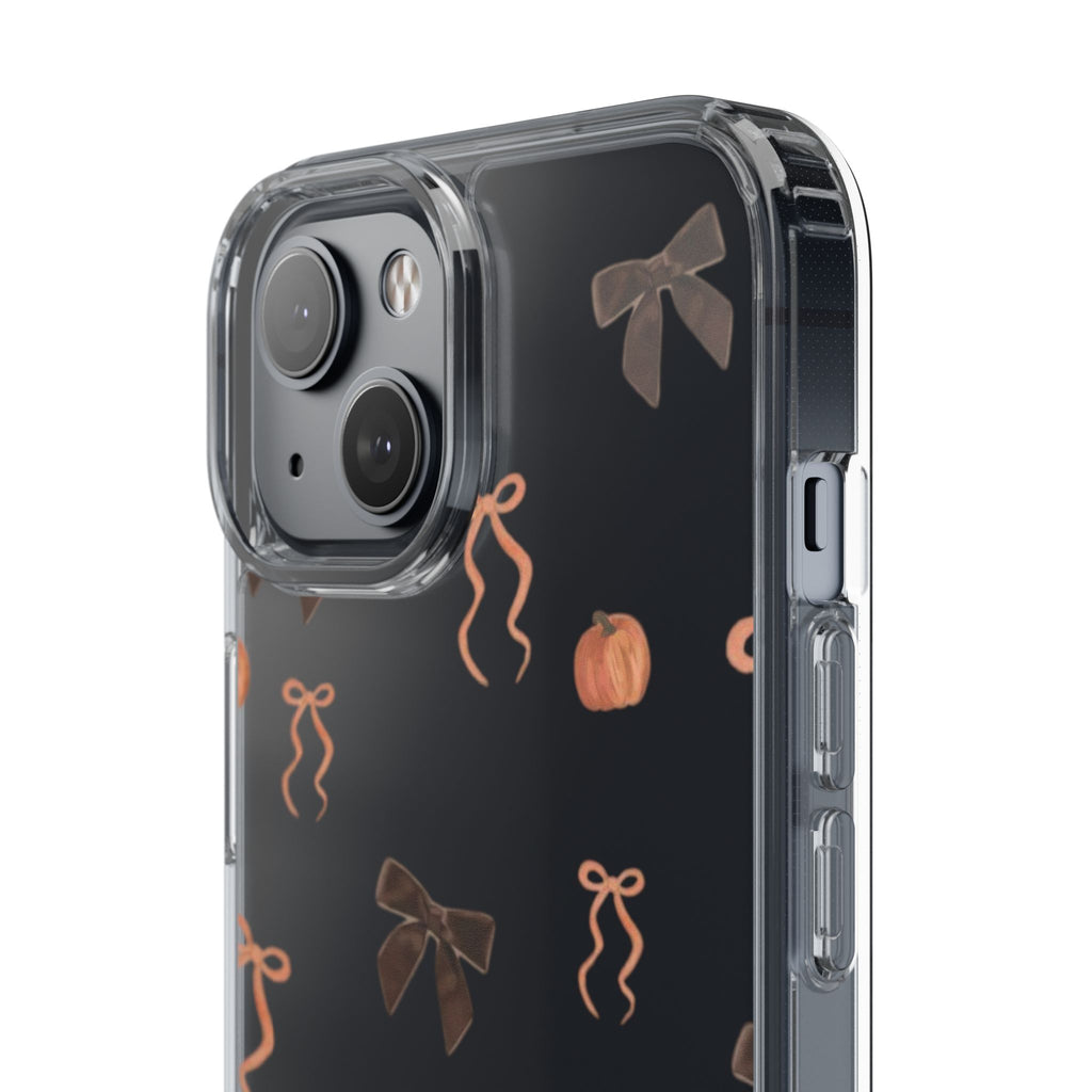 Pumpkin and Bow Fall- Clear Phone Case