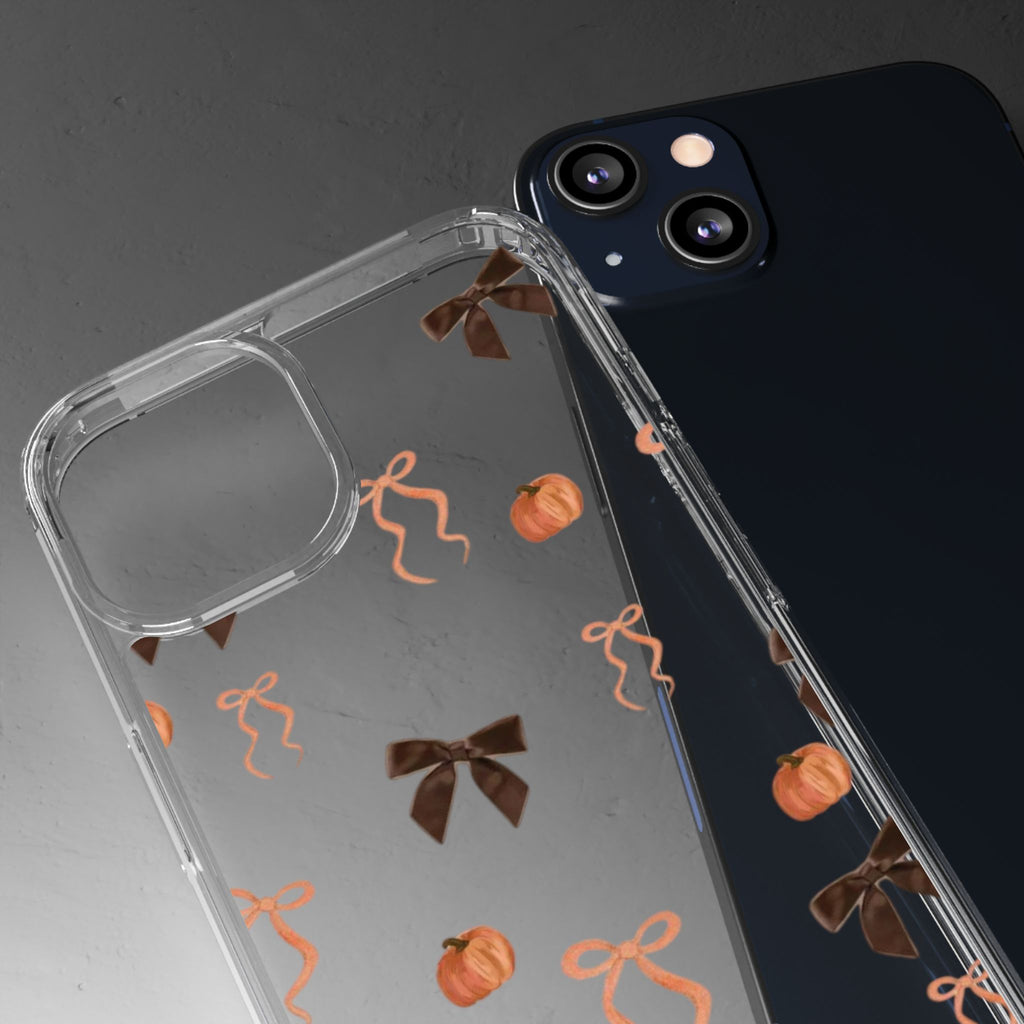 Pumpkin and Bow Fall- Clear Phone Case