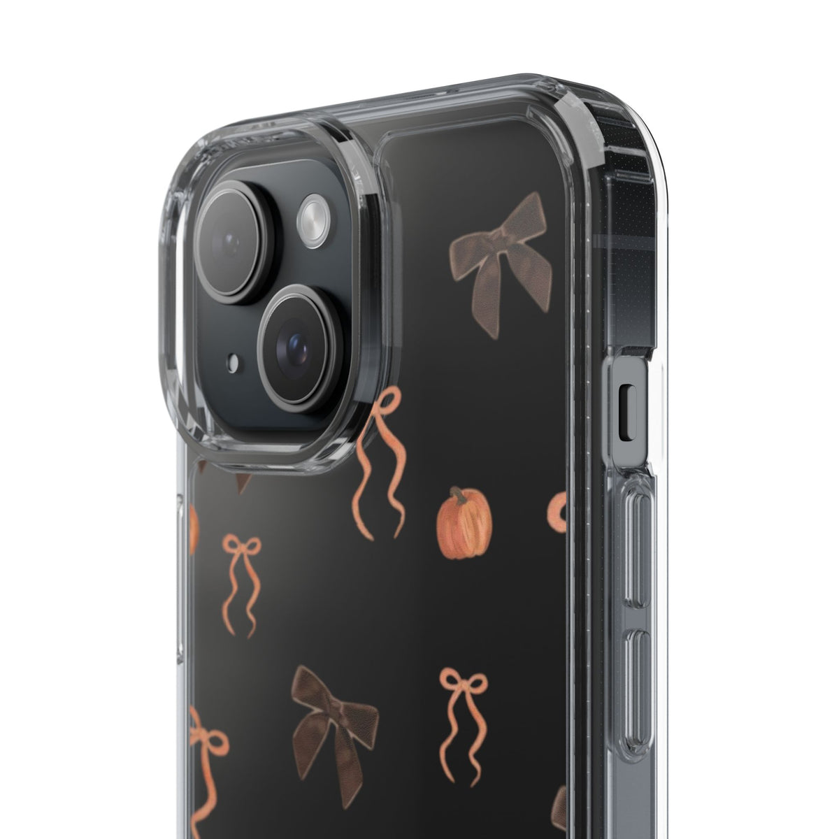 Pumpkin and Bow Fall- Clear Phone Case
