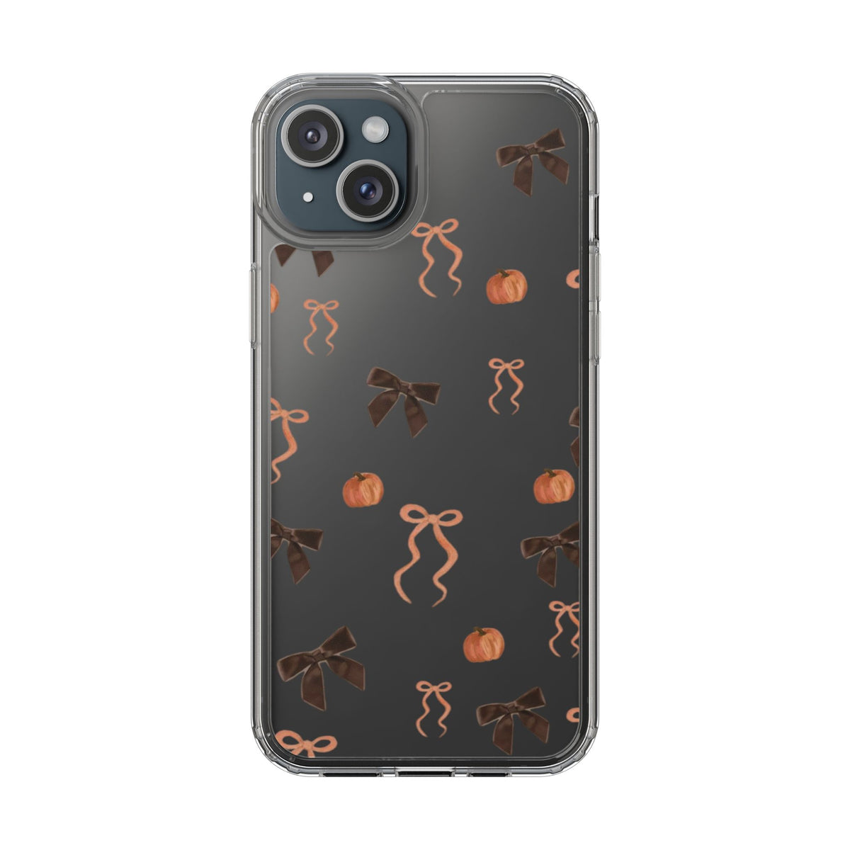 Pumpkin and Bow Fall- Clear Phone Case