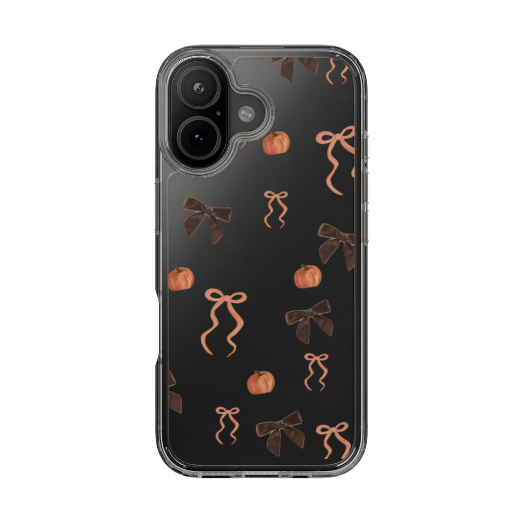 Pumpkin and Bow Fall- Clear Phone Case