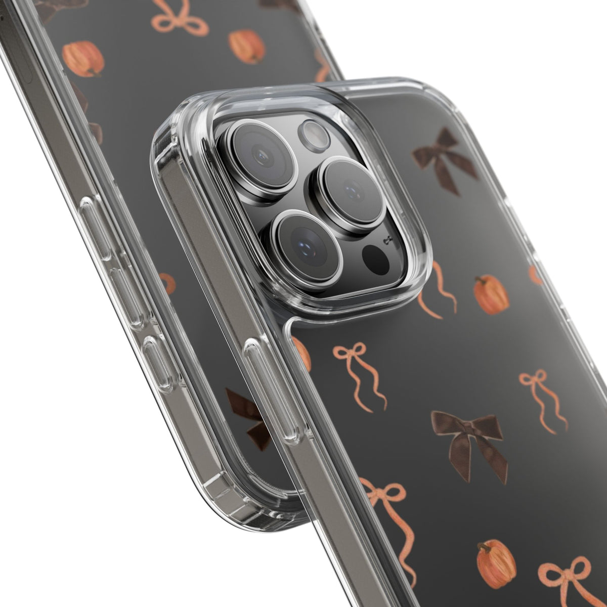 Pumpkin and Bow Fall- Clear Phone Case