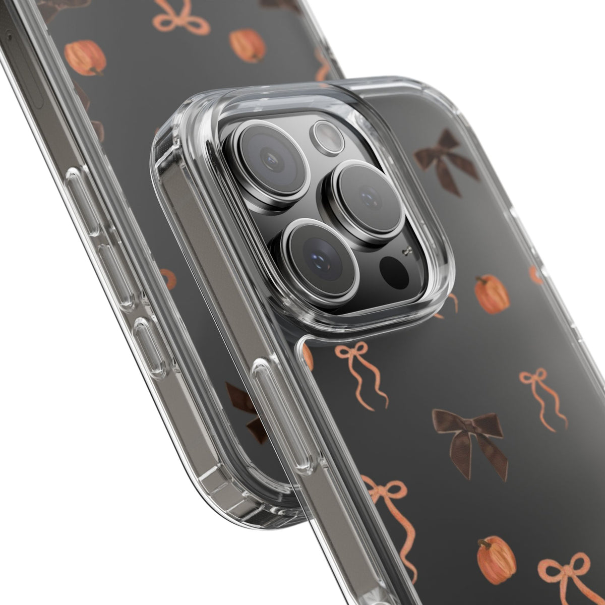 Pumpkin and Bow Fall- Clear Phone Case