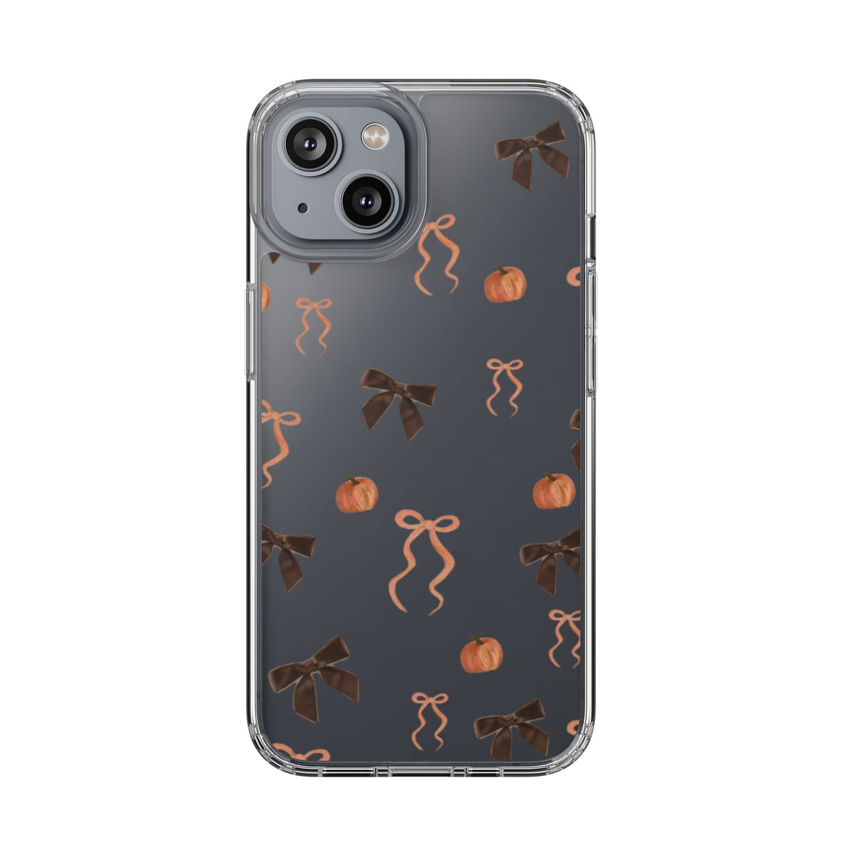 Pumpkin and Bow Fall- Clear Phone Case