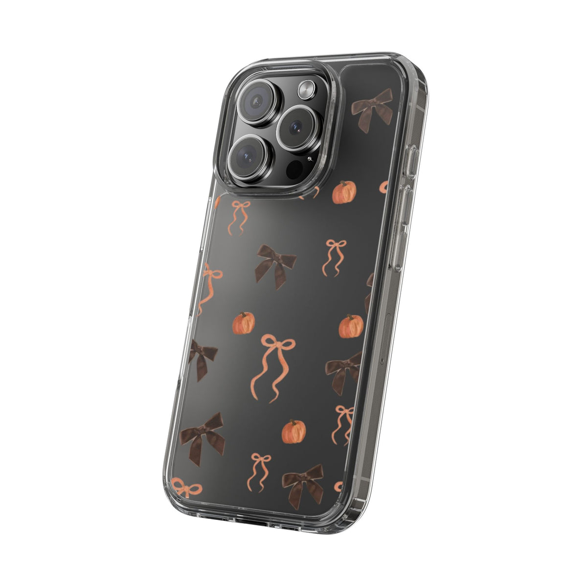 Pumpkin and Bow Fall- Clear Phone Case