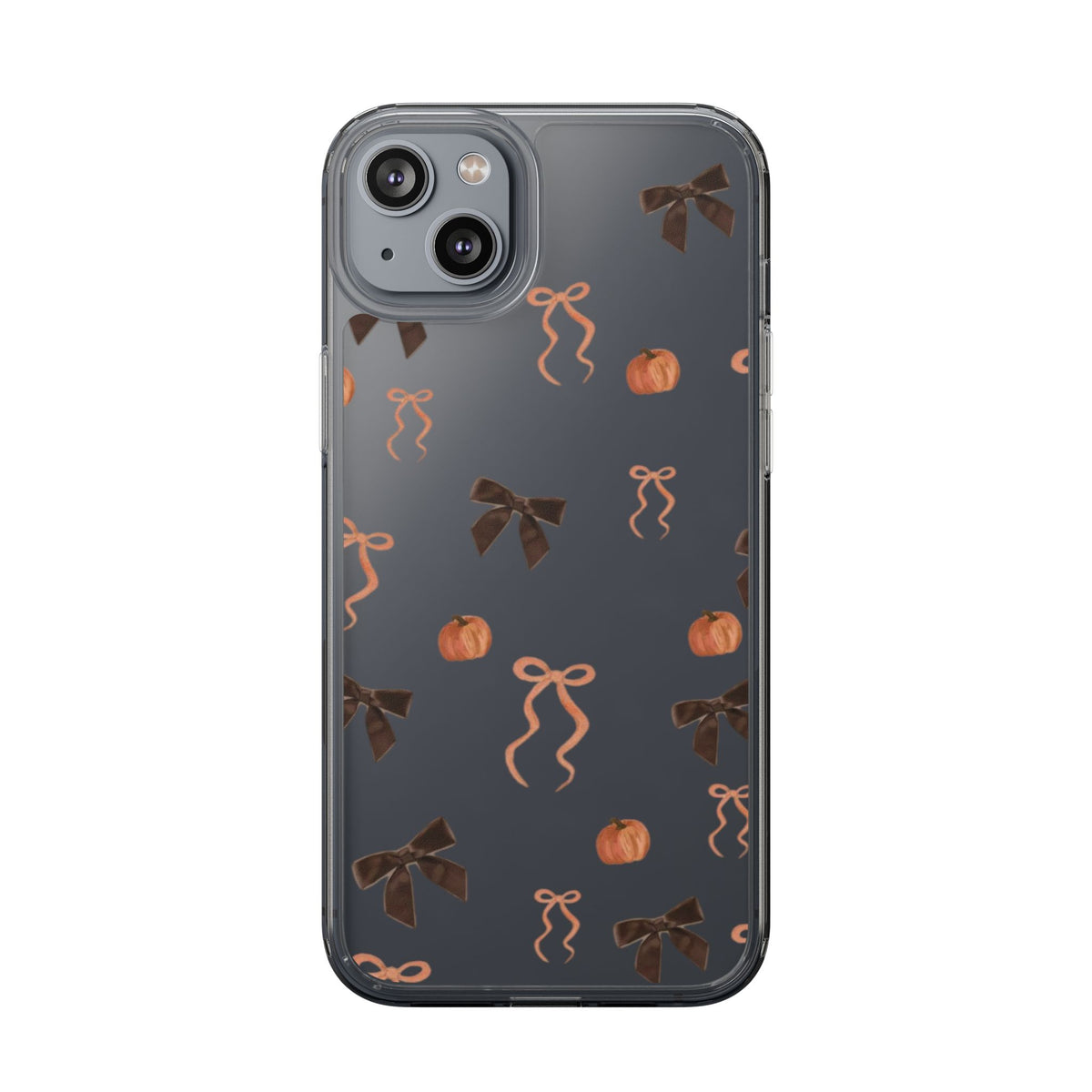 Pumpkin and Bow Fall- Clear Phone Case