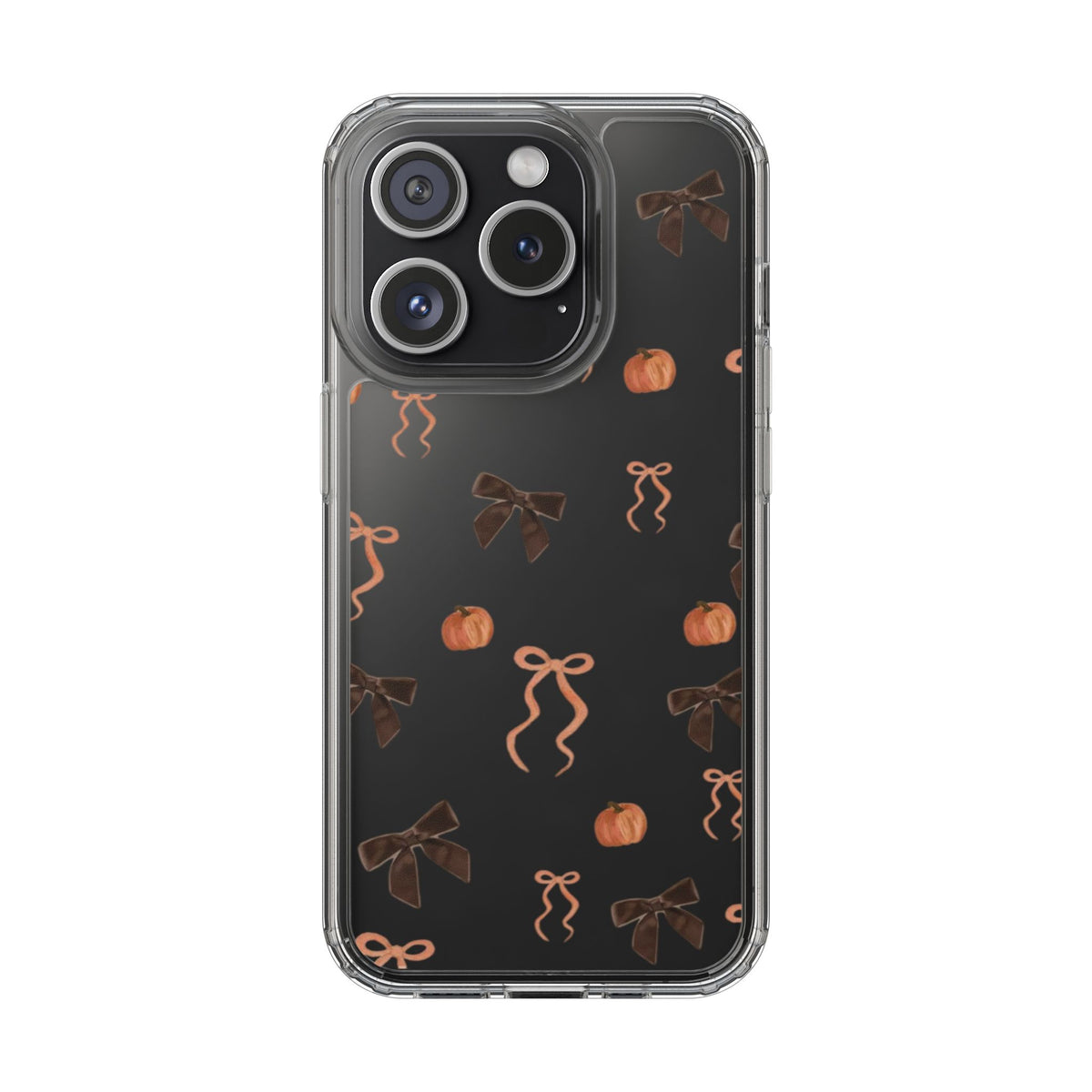 Pumpkin and Bow Fall- Clear Phone Case