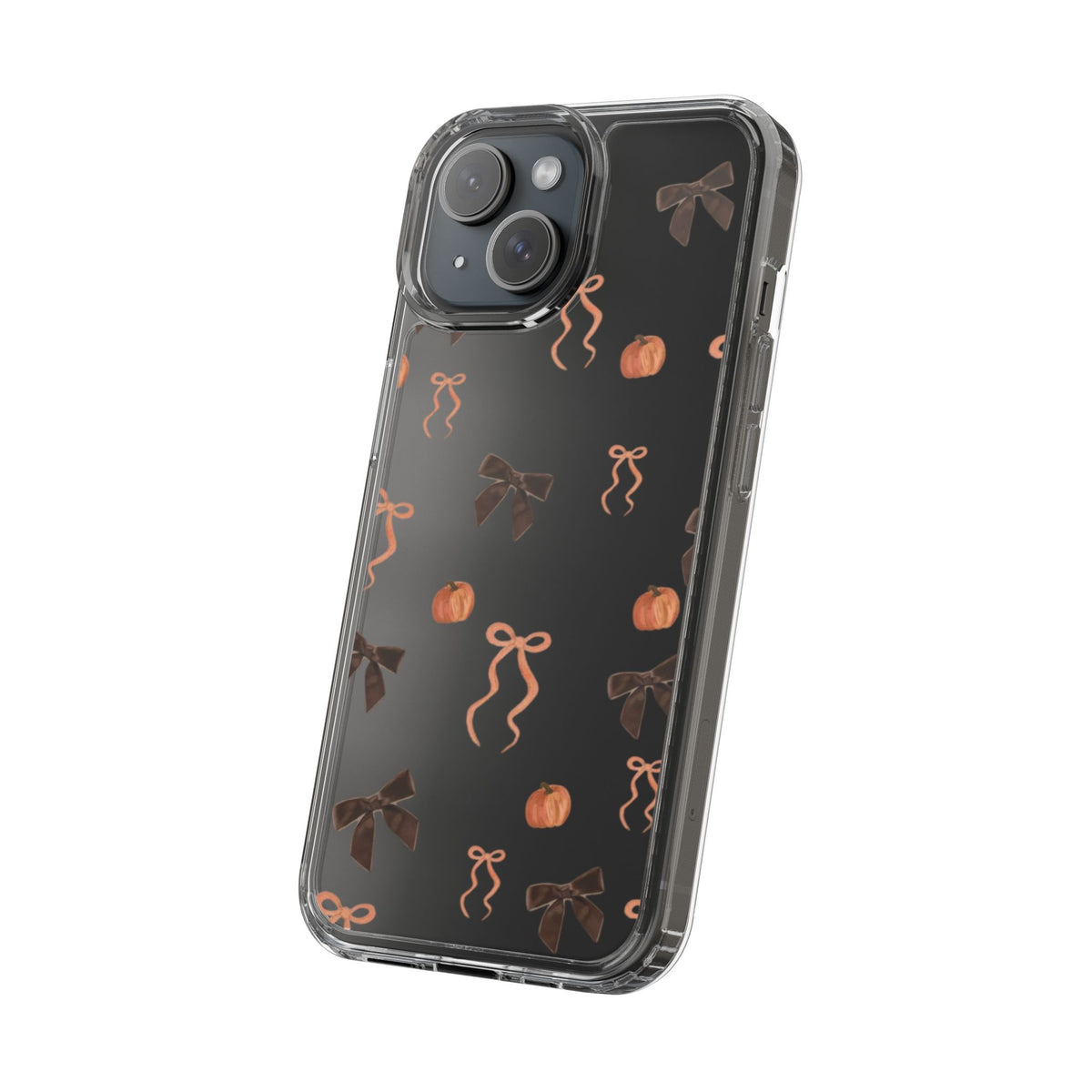 Pumpkin and Bow Fall- Clear Phone Case