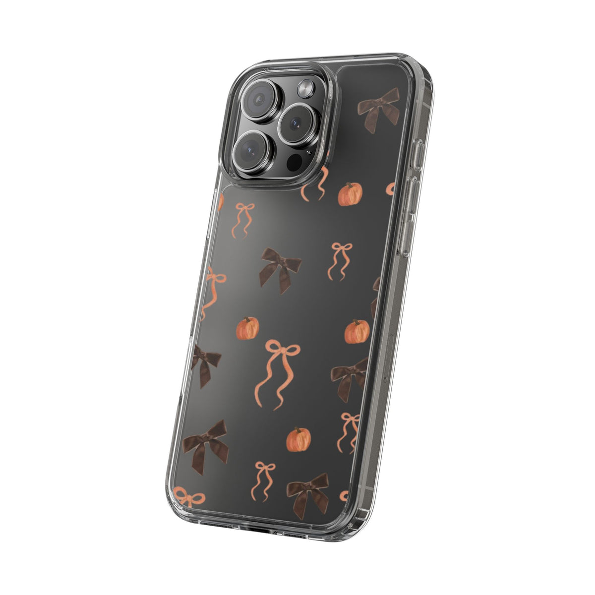 Pumpkin and Bow Fall- Clear Phone Case