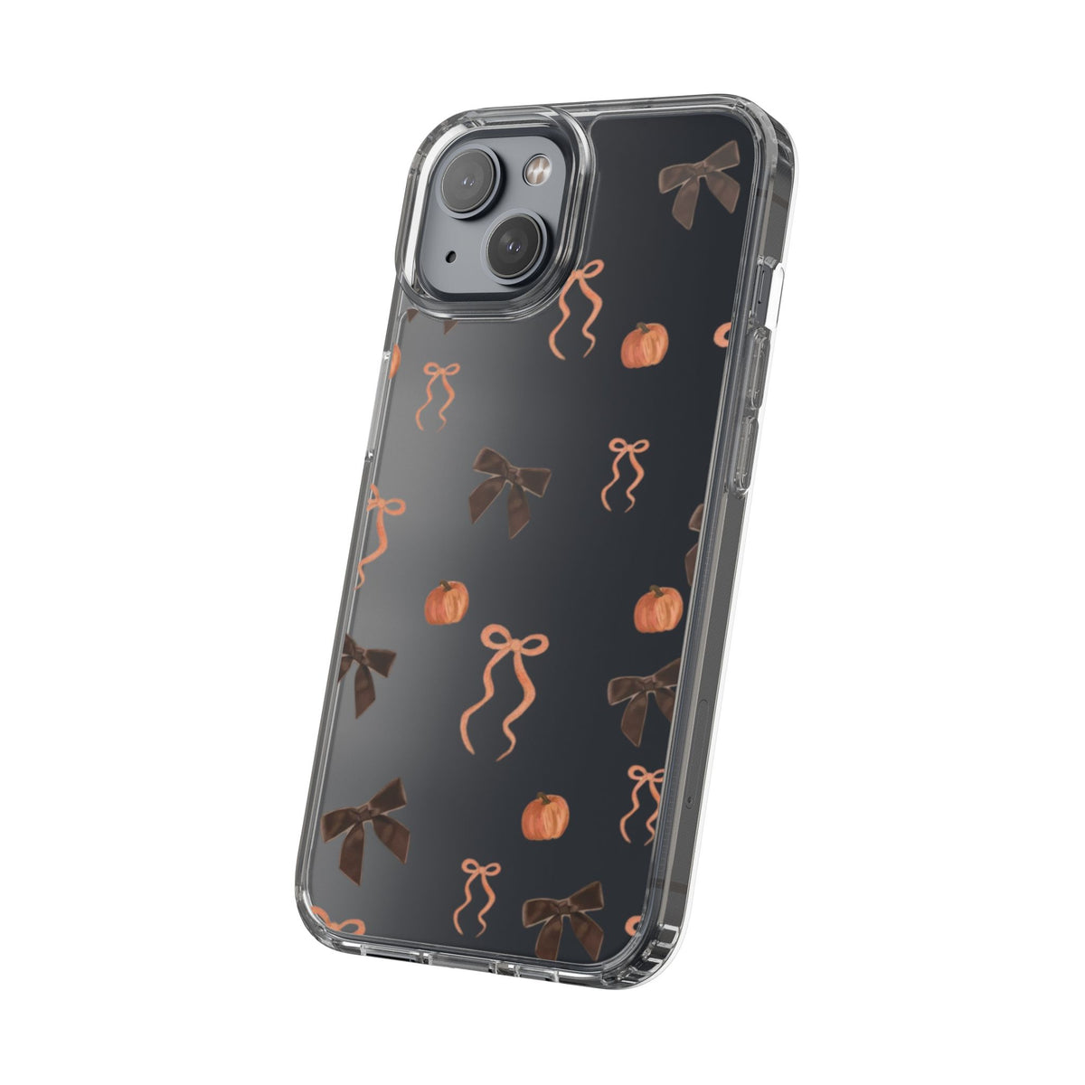 Pumpkin and Bow Fall- Clear Phone Case