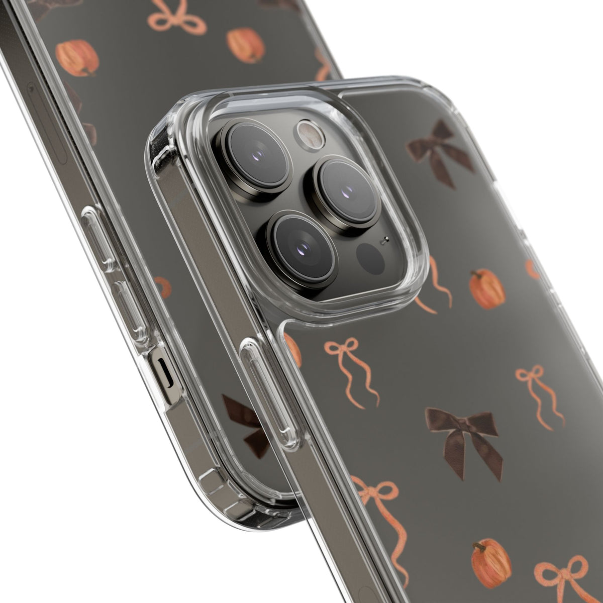Pumpkin and Bow Fall- Clear Phone Case