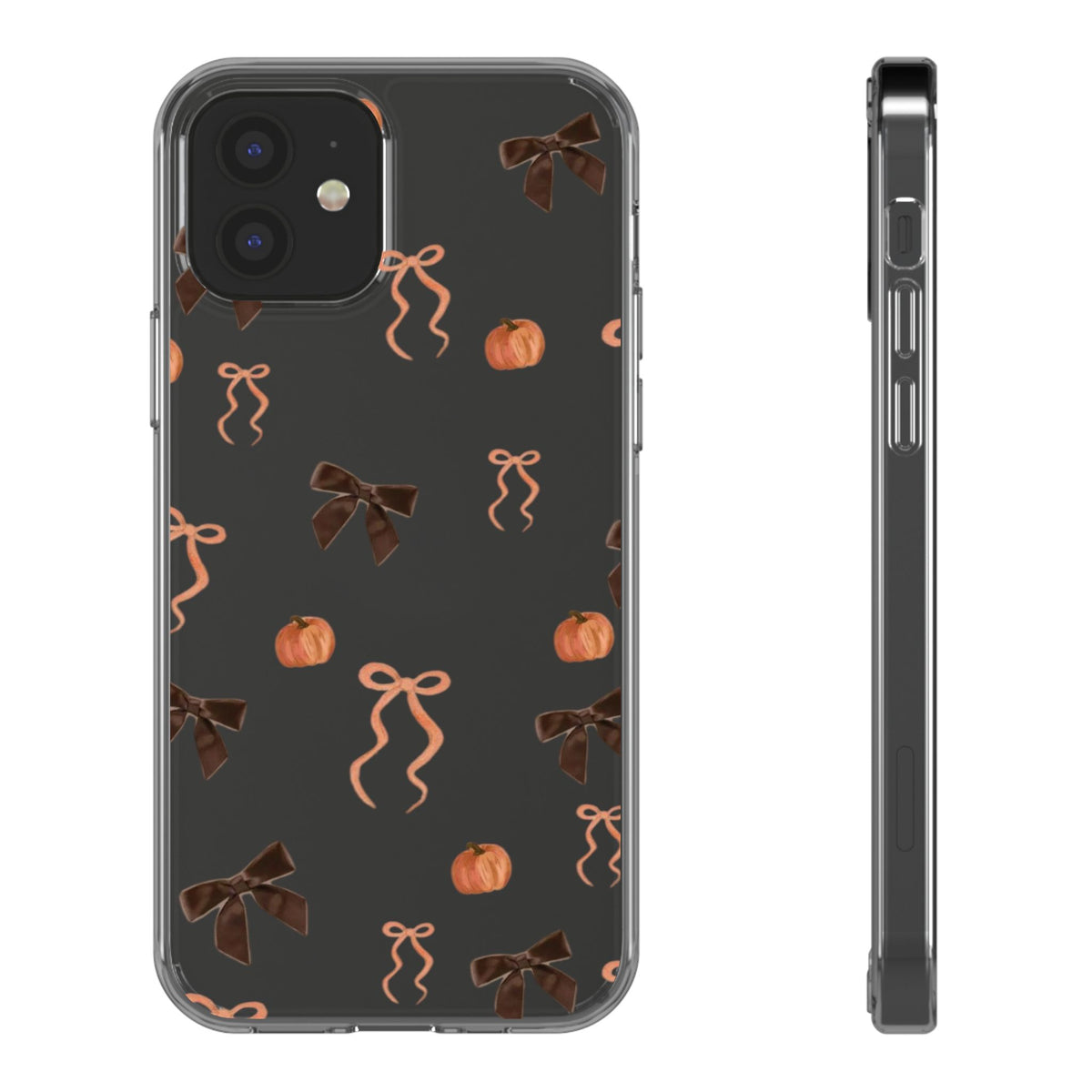 Pumpkin and Bow Fall- Clear Phone Case