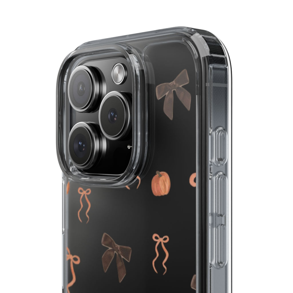 Pumpkin and Bow Fall- Clear Phone Case