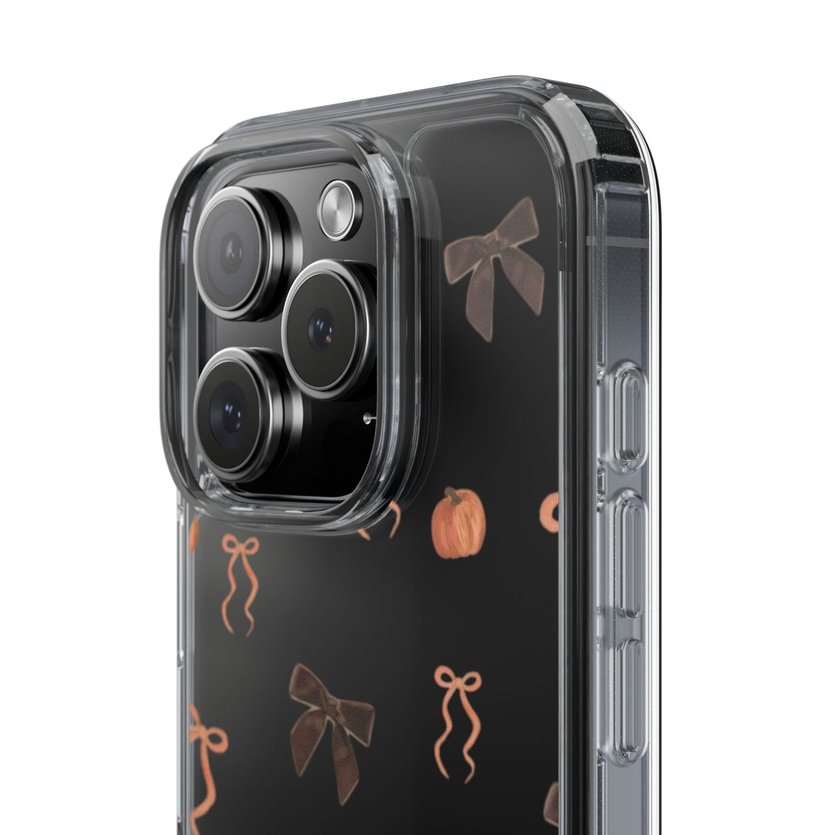 Pumpkin and Bow Fall- Clear Phone Case