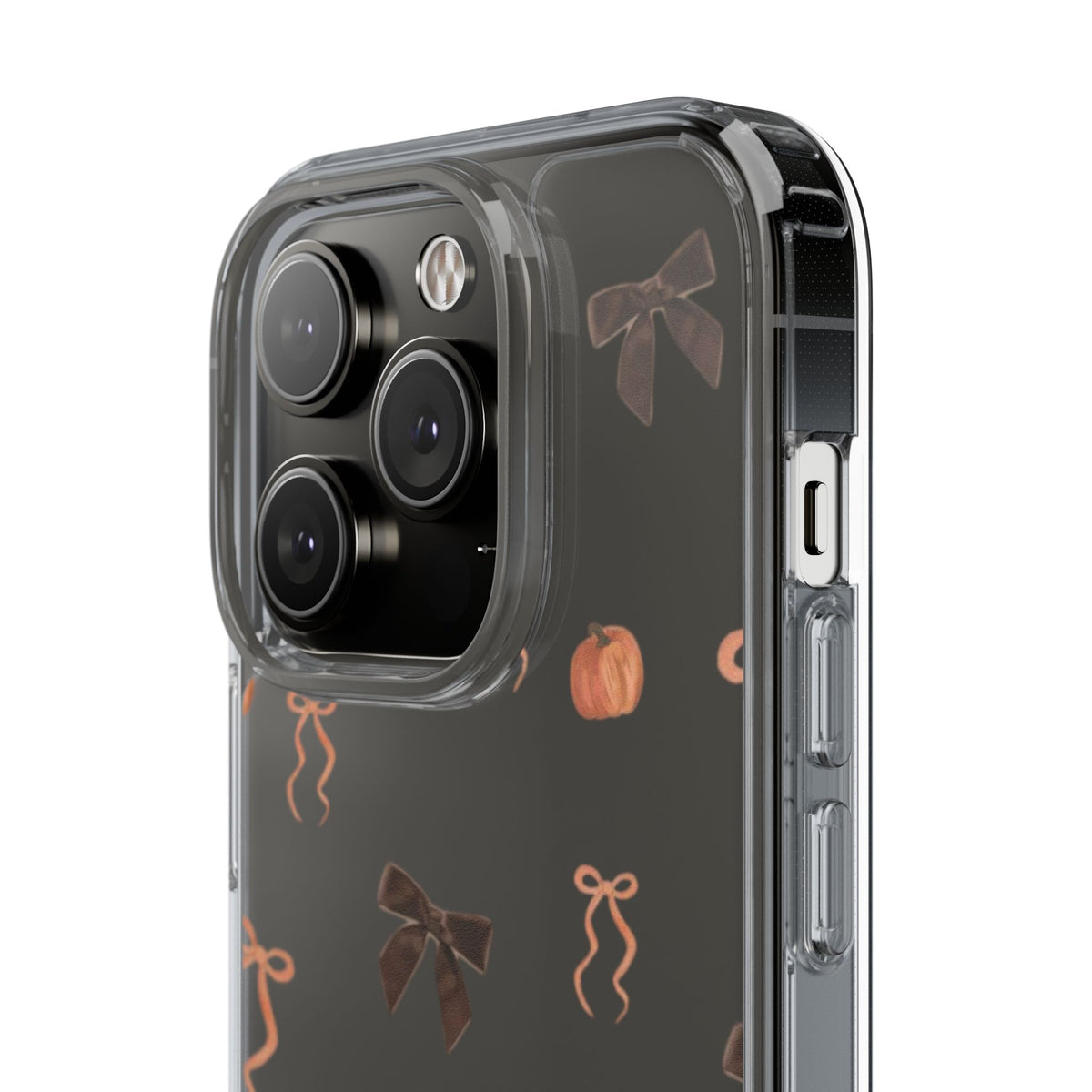 Pumpkin and Bow Fall- Clear Phone Case