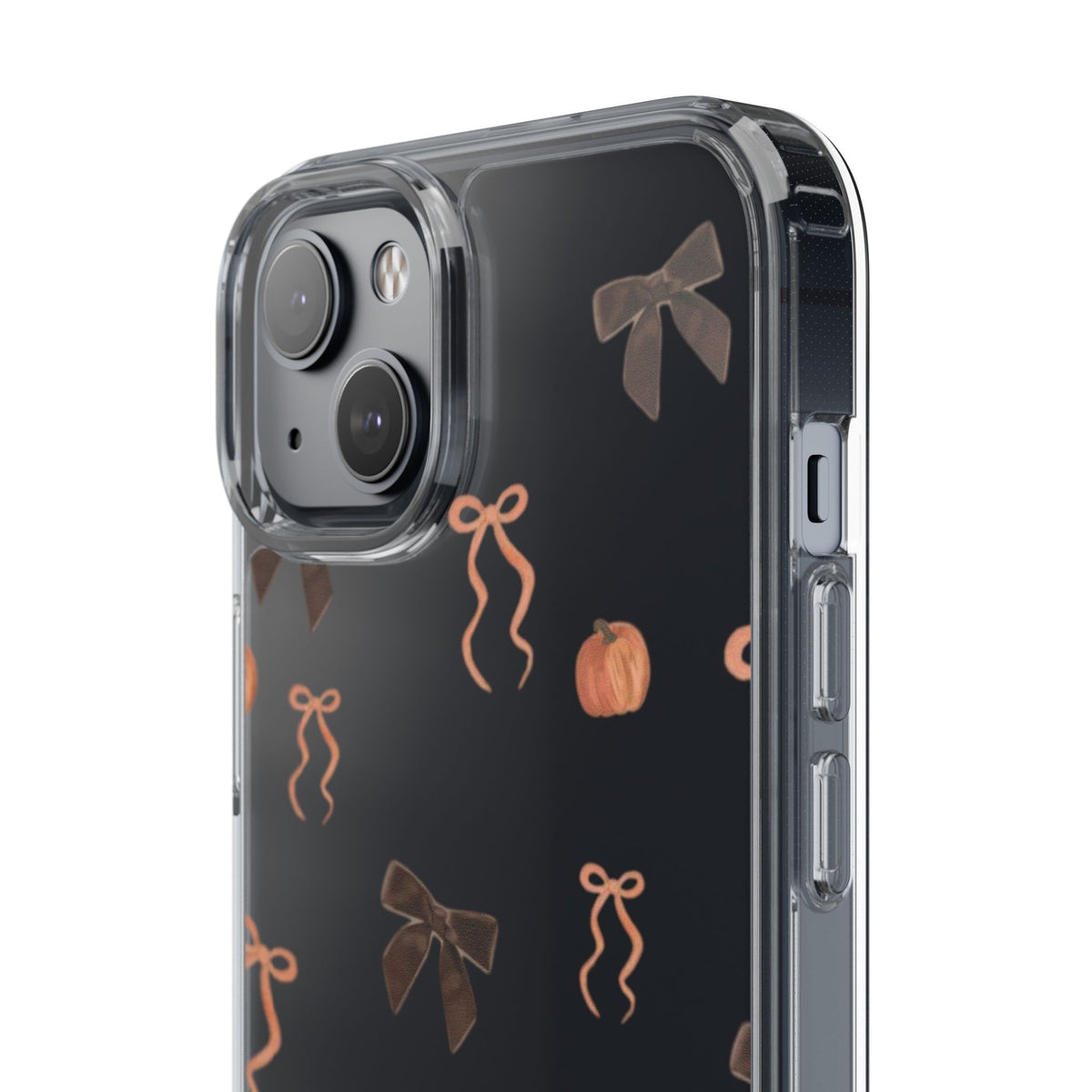 Pumpkin and Bow Fall- Clear Phone Case