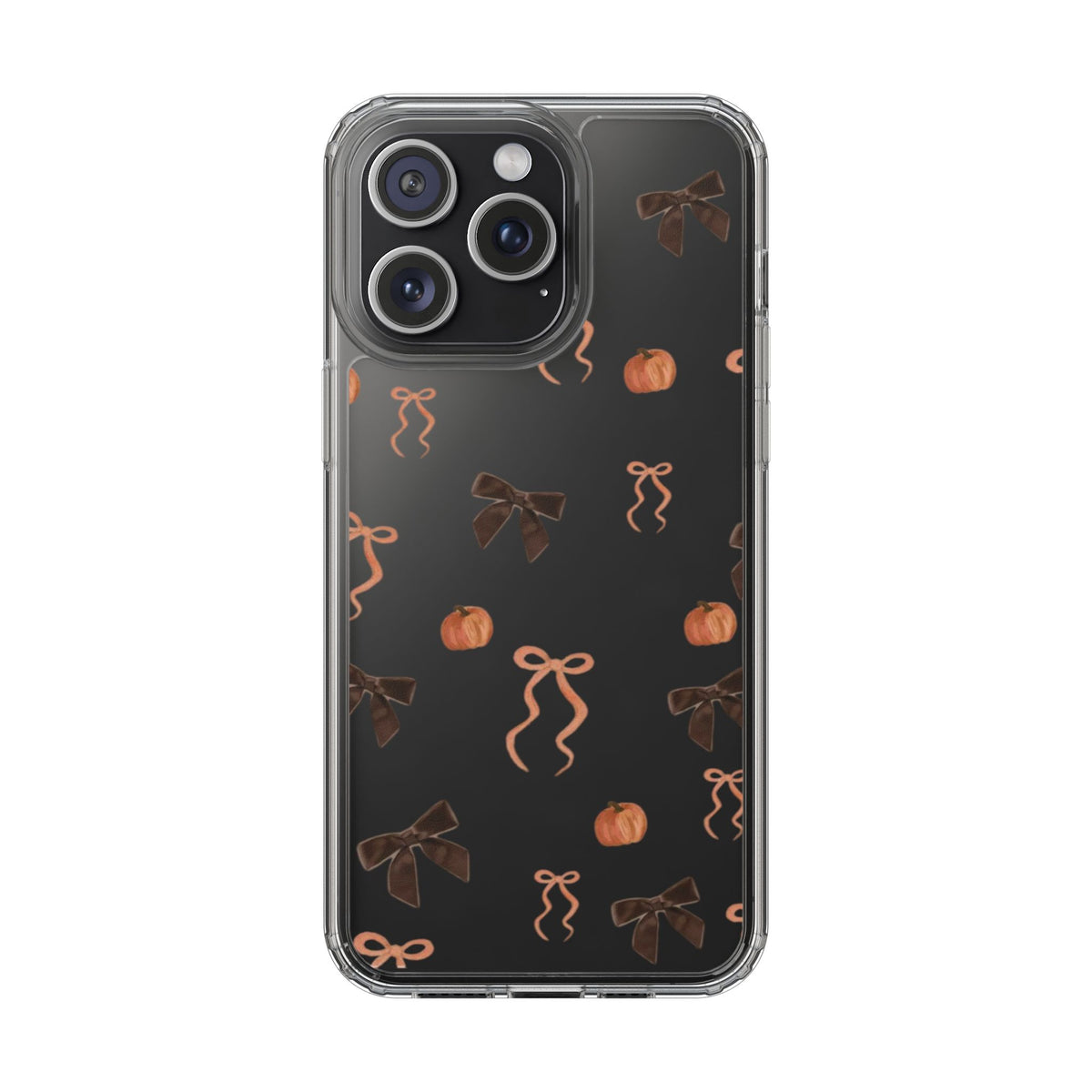 Pumpkin and Bow Fall- Clear Phone Case
