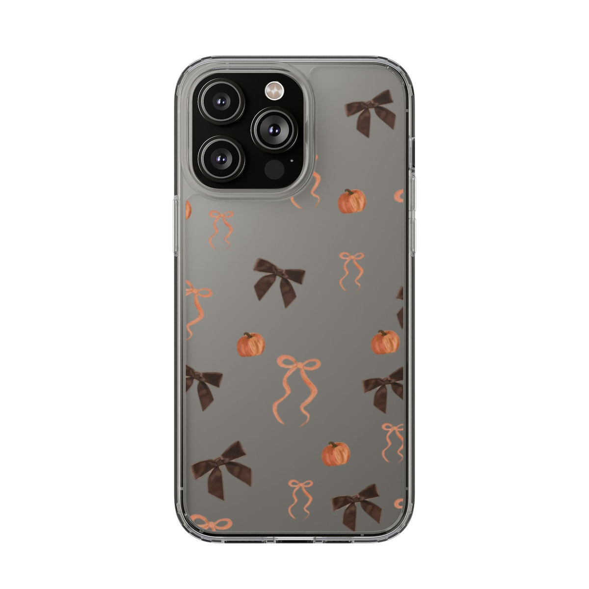 Pumpkin and Bow Fall- Clear Phone Case