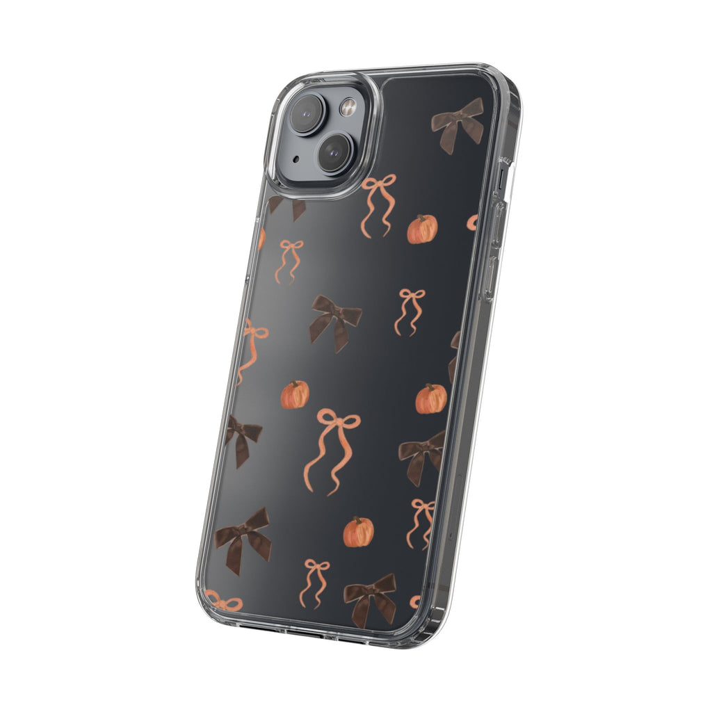 Pumpkin and Bow Fall- Clear Phone Case