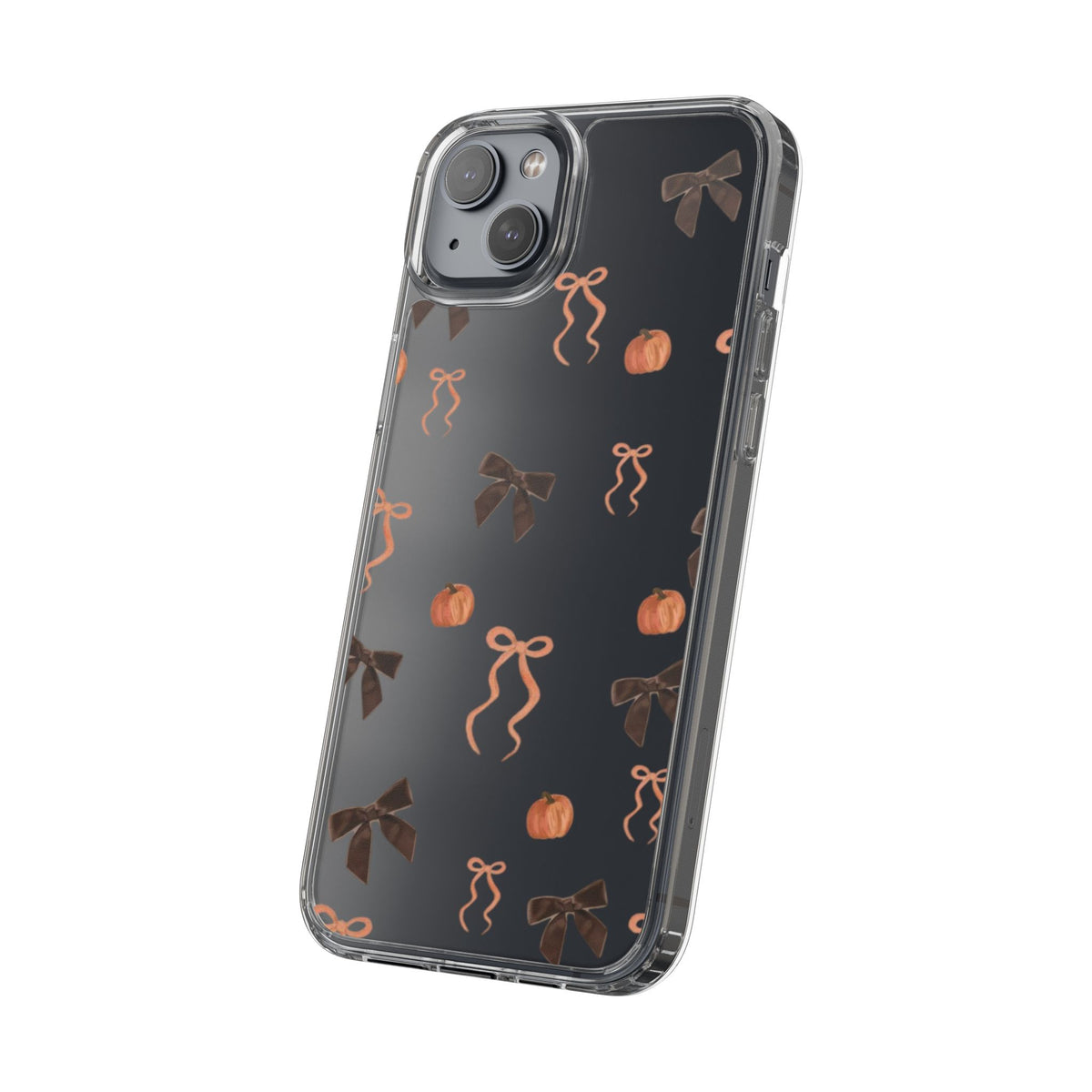 Pumpkin and Bow Fall- Clear Phone Case