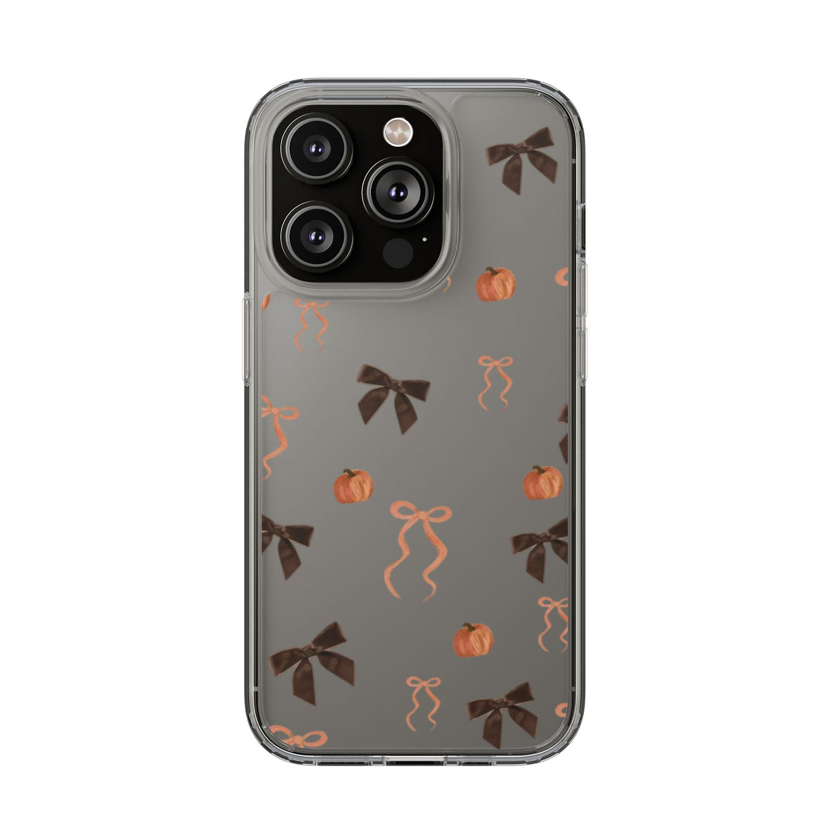 Pumpkin and Bow Fall- Clear Phone Case