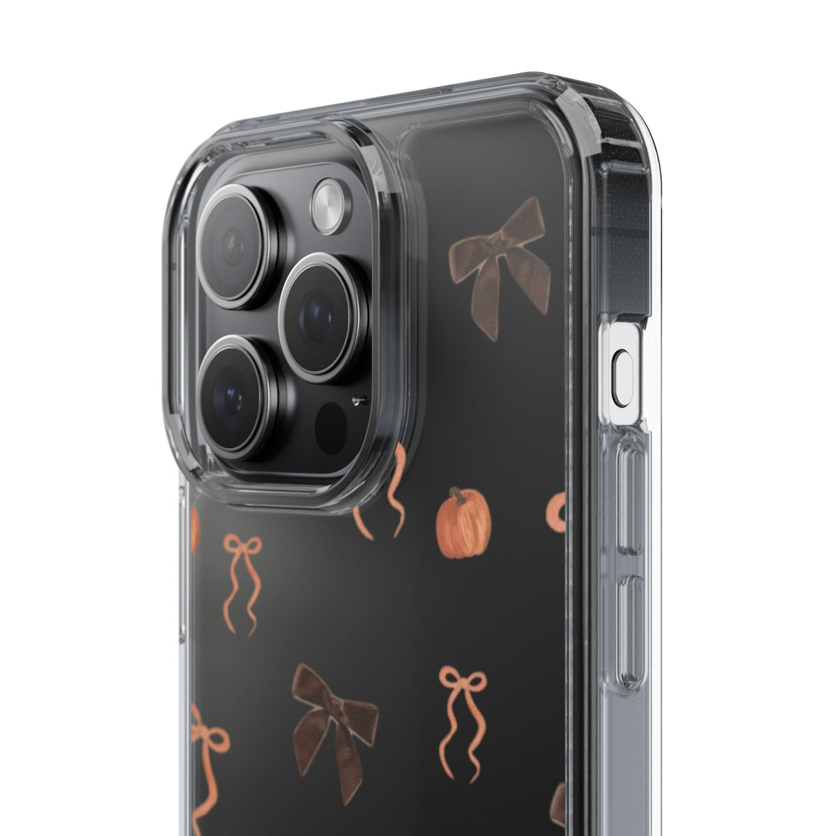Pumpkin and Bow Fall- Clear Phone Case