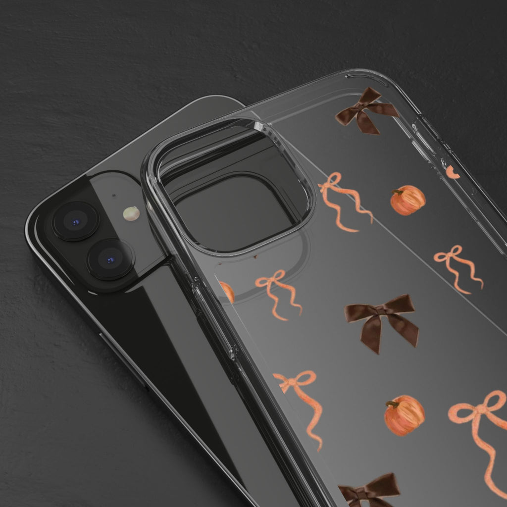 Pumpkin and Bow Fall- Clear Phone Case