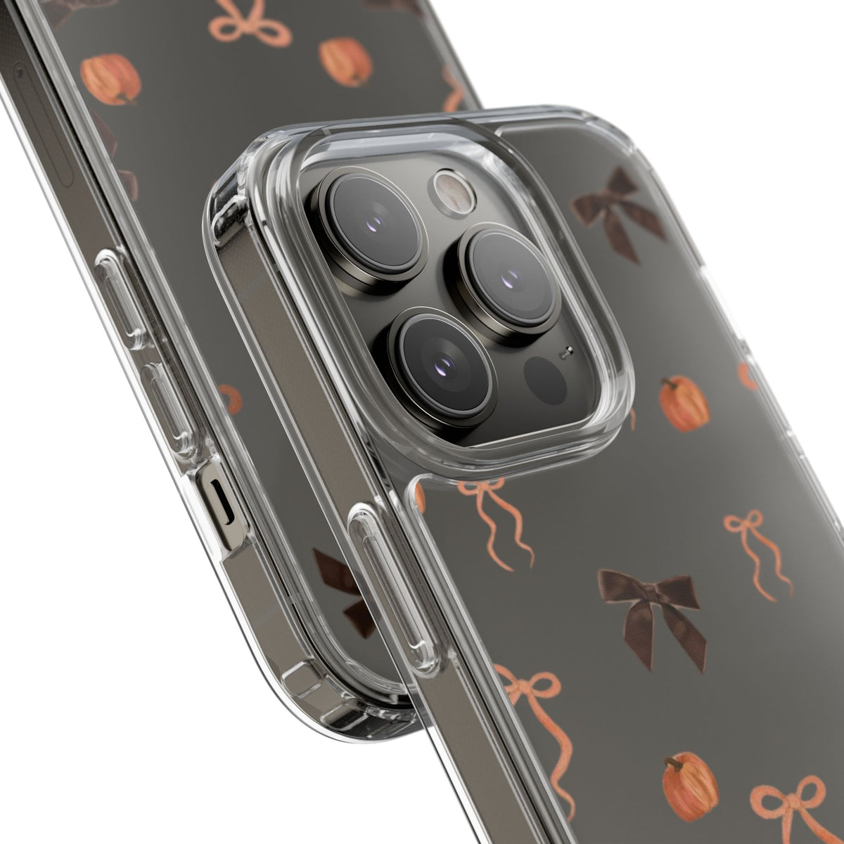 Pumpkin and Bow Fall- Clear Phone Case