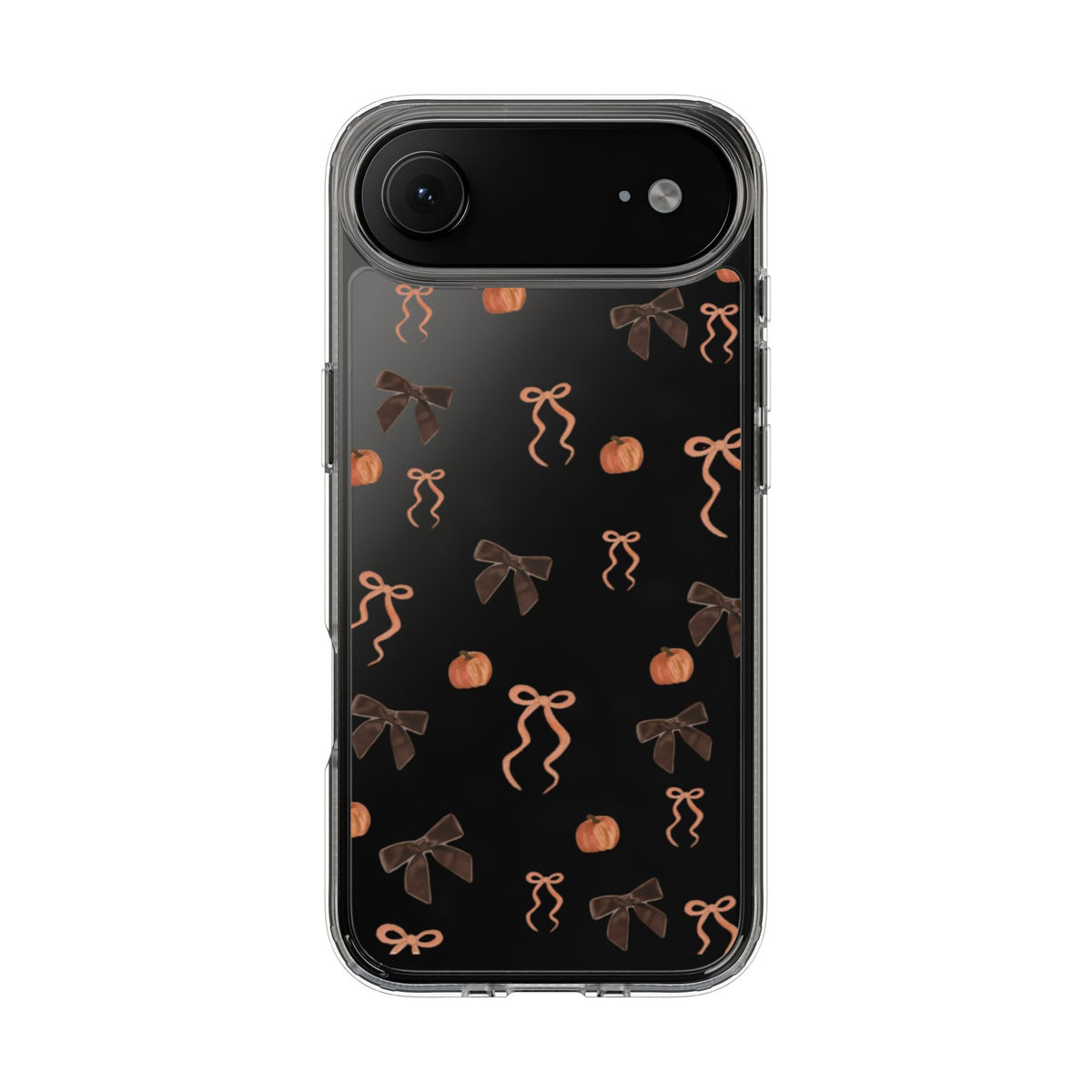Pumpkin and Bow Fall- Clear Phone Case