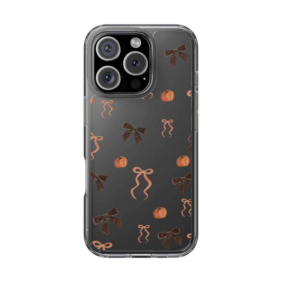 Pumpkin and Bow Fall- Clear Phone Case