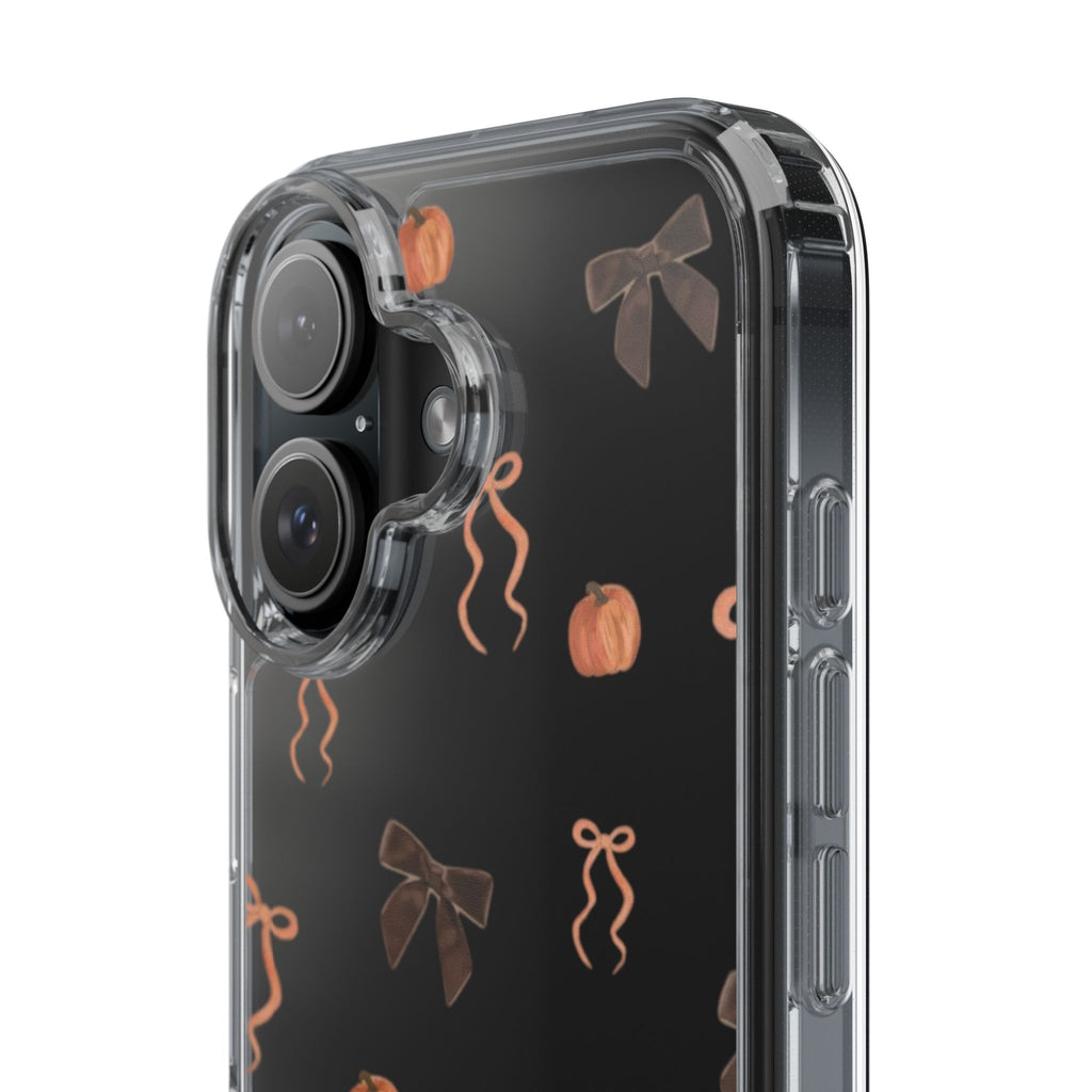 Pumpkin and Bow Fall- Clear Phone Case