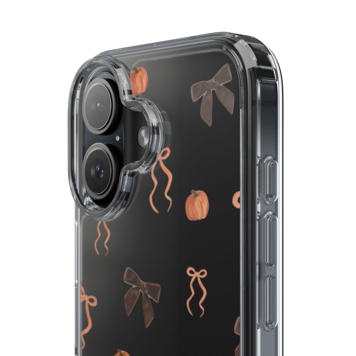 Pumpkin and Bow Fall- Clear Phone Case