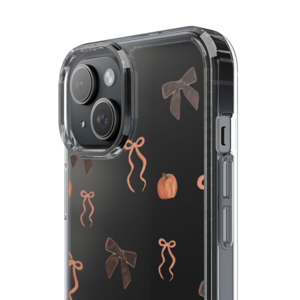 Pumpkin and Bow Fall- Clear Phone Case