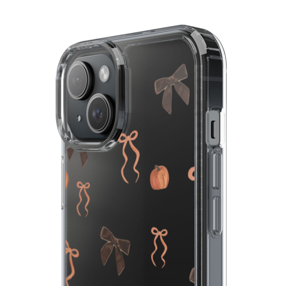 Pumpkin and Bow Fall- Clear Phone Case