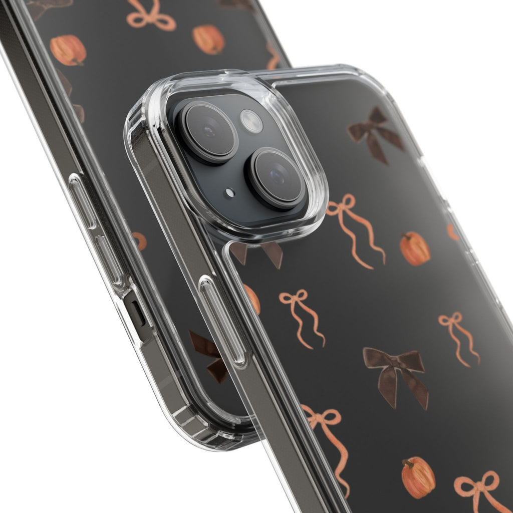 Pumpkin and Bow Fall- Clear Phone Case