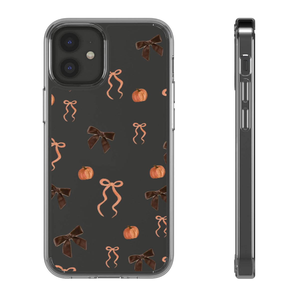 Pumpkin and Bow Fall- Clear Phone Case