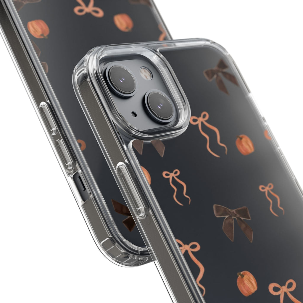 Pumpkin and Bow Fall- Clear Phone Case