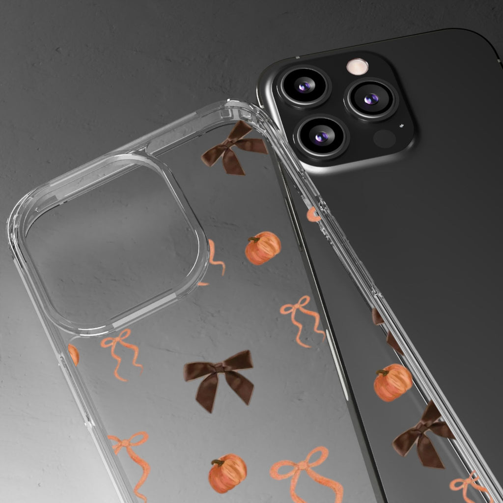 Pumpkin and Bow Fall- Clear Phone Case