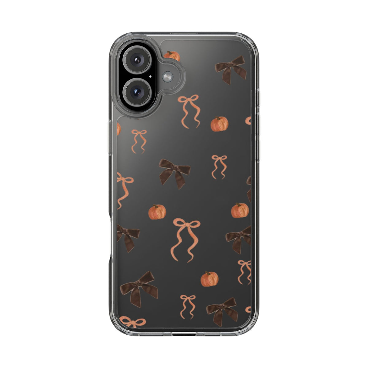 Pumpkin and Bow Fall- Clear Phone Case