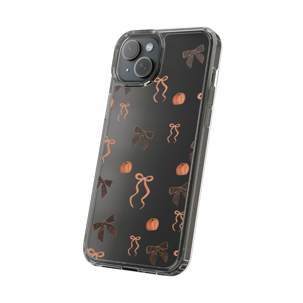 Pumpkin and Bow Fall- Clear Phone Case