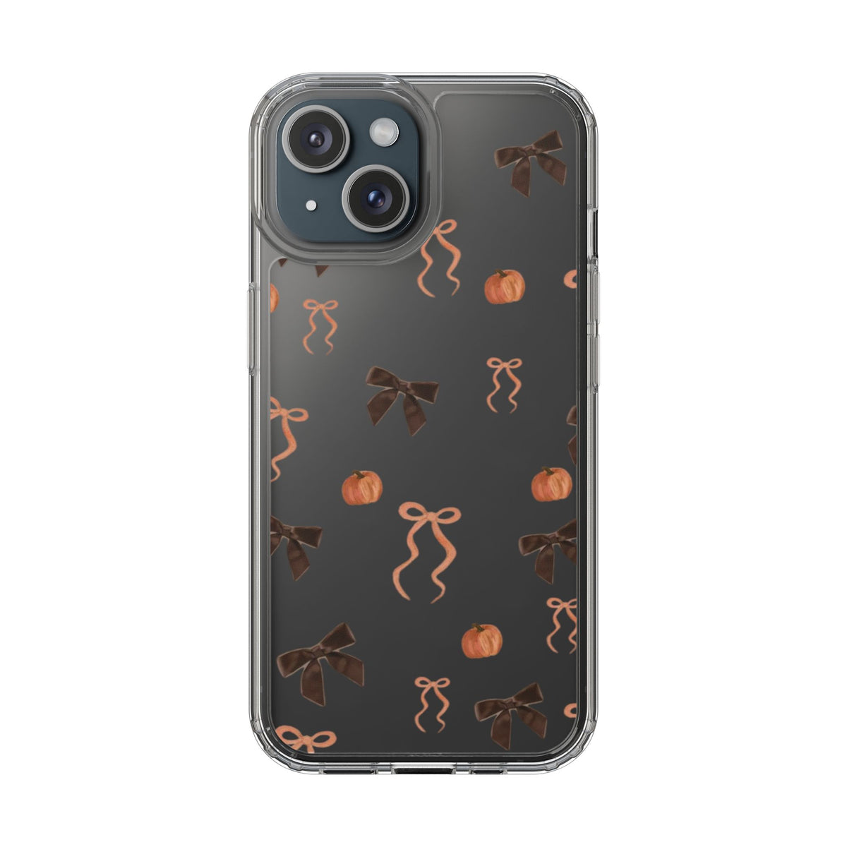 Pumpkin and Bow Fall- Clear Phone Case