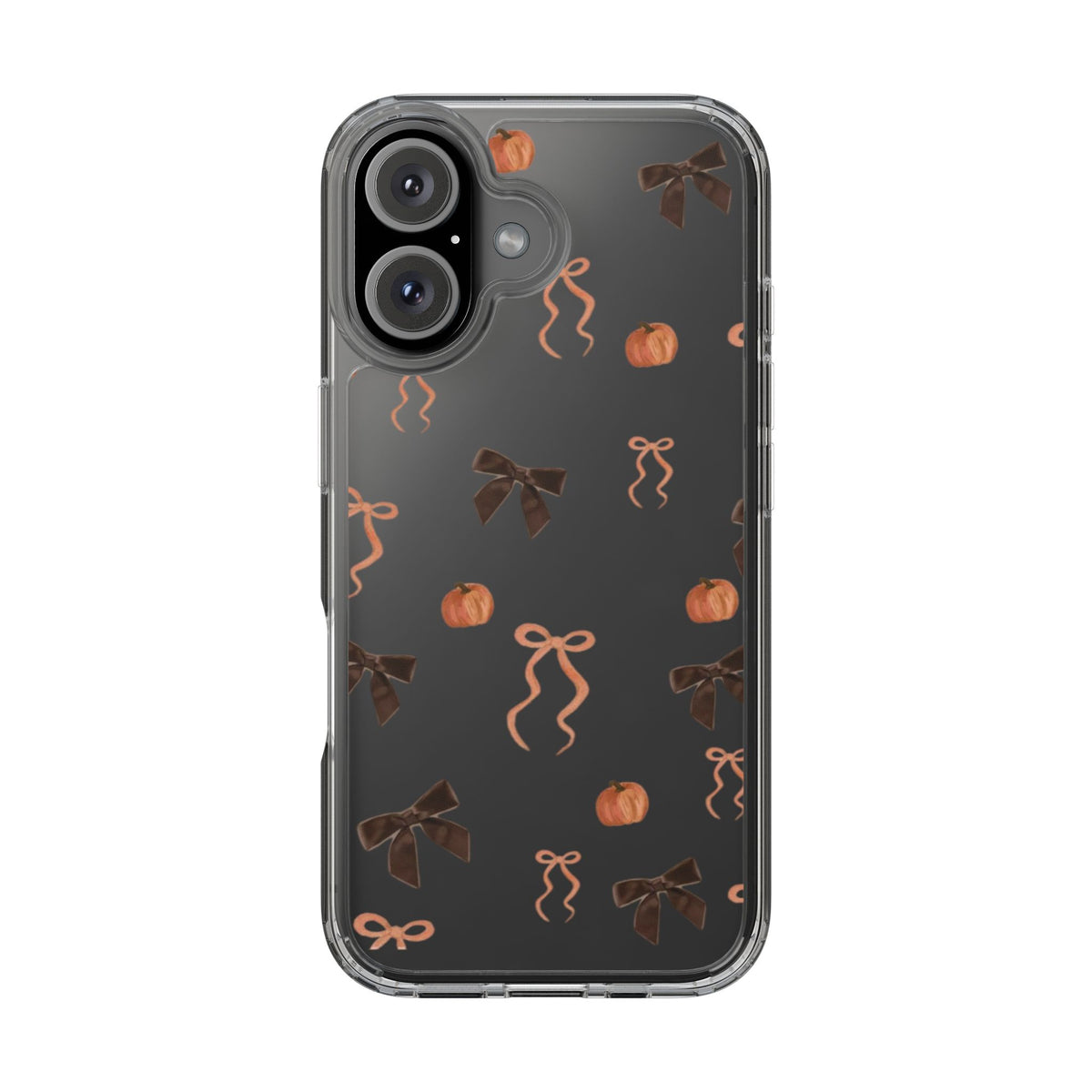Pumpkin and Bow Fall- Clear Phone Case