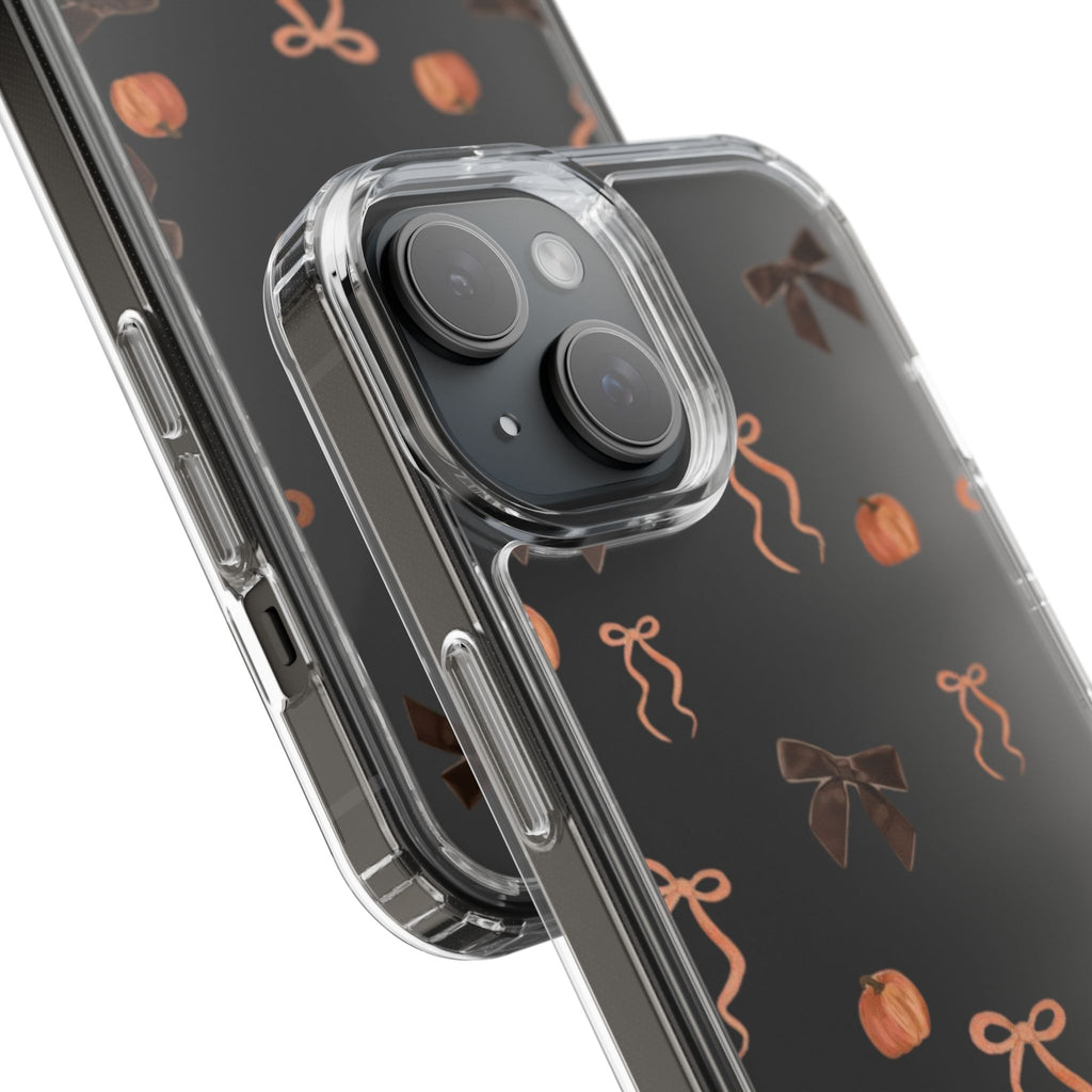 Pumpkin and Bow Fall- Clear Phone Case