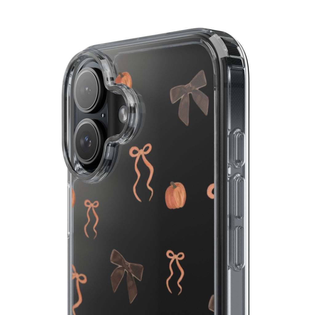 Pumpkin and Bow Fall- Clear Phone Case