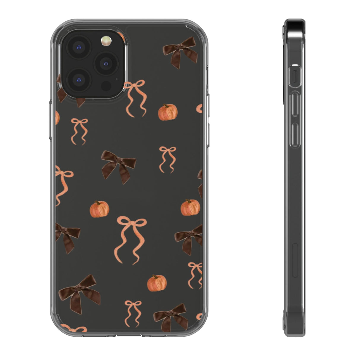 Pumpkin and Bow Fall- Clear Phone Case