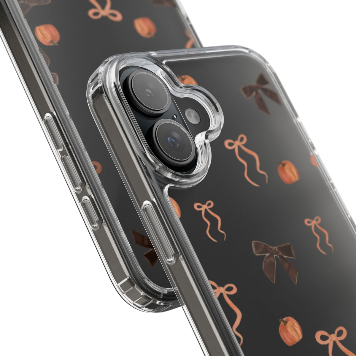 Pumpkin and Bow Fall- Clear Phone Case
